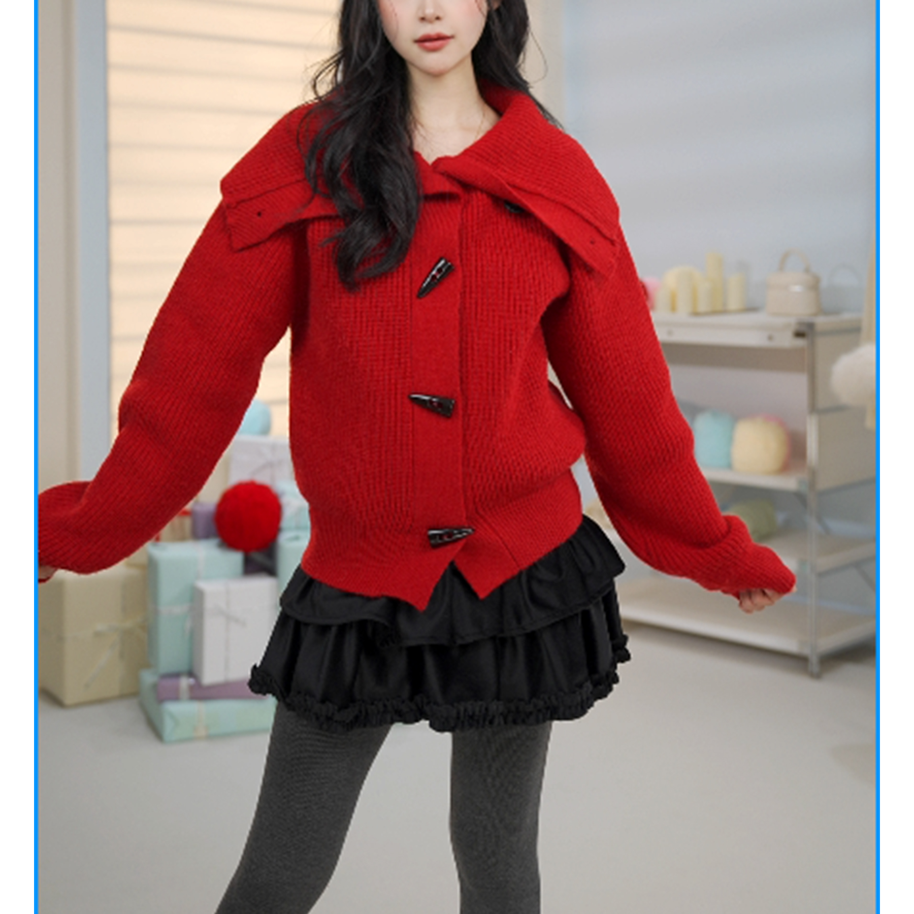 浪漫逃亡蛋糕裙短裙半身裙2024秋冬新款a字蓬蓬裤裙百褶裙