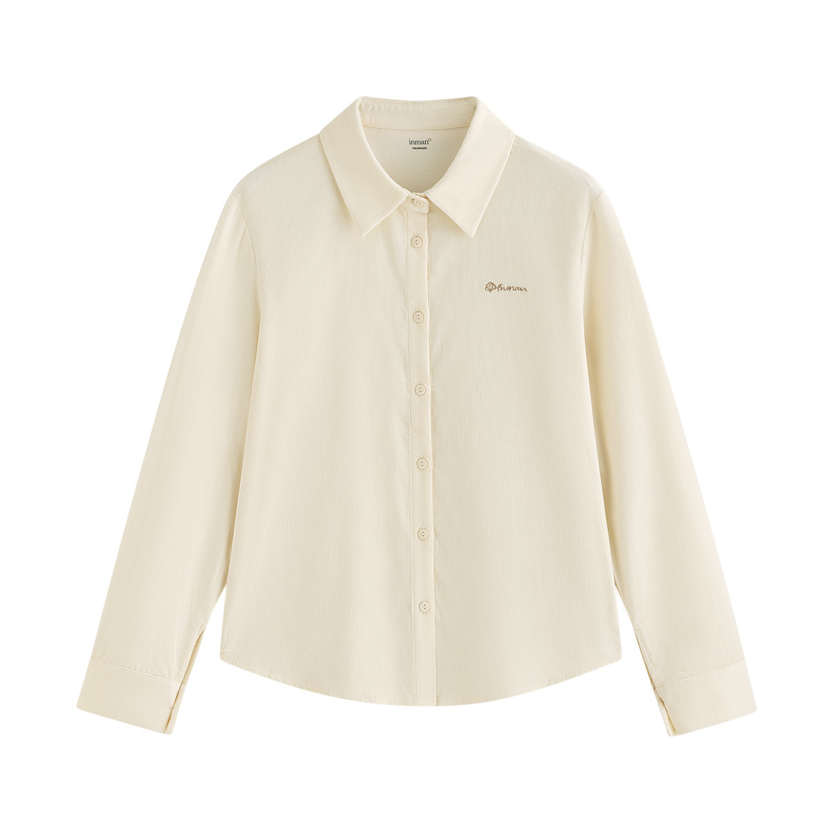 【流光风穿搭】100%棉茵曼25秋季纯棉简约长袖翻领衬衫百搭灯芯绒