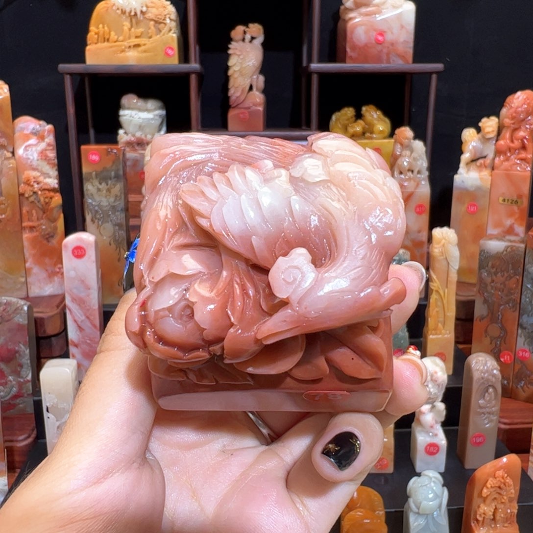 风***尔昌化石印石手工制作