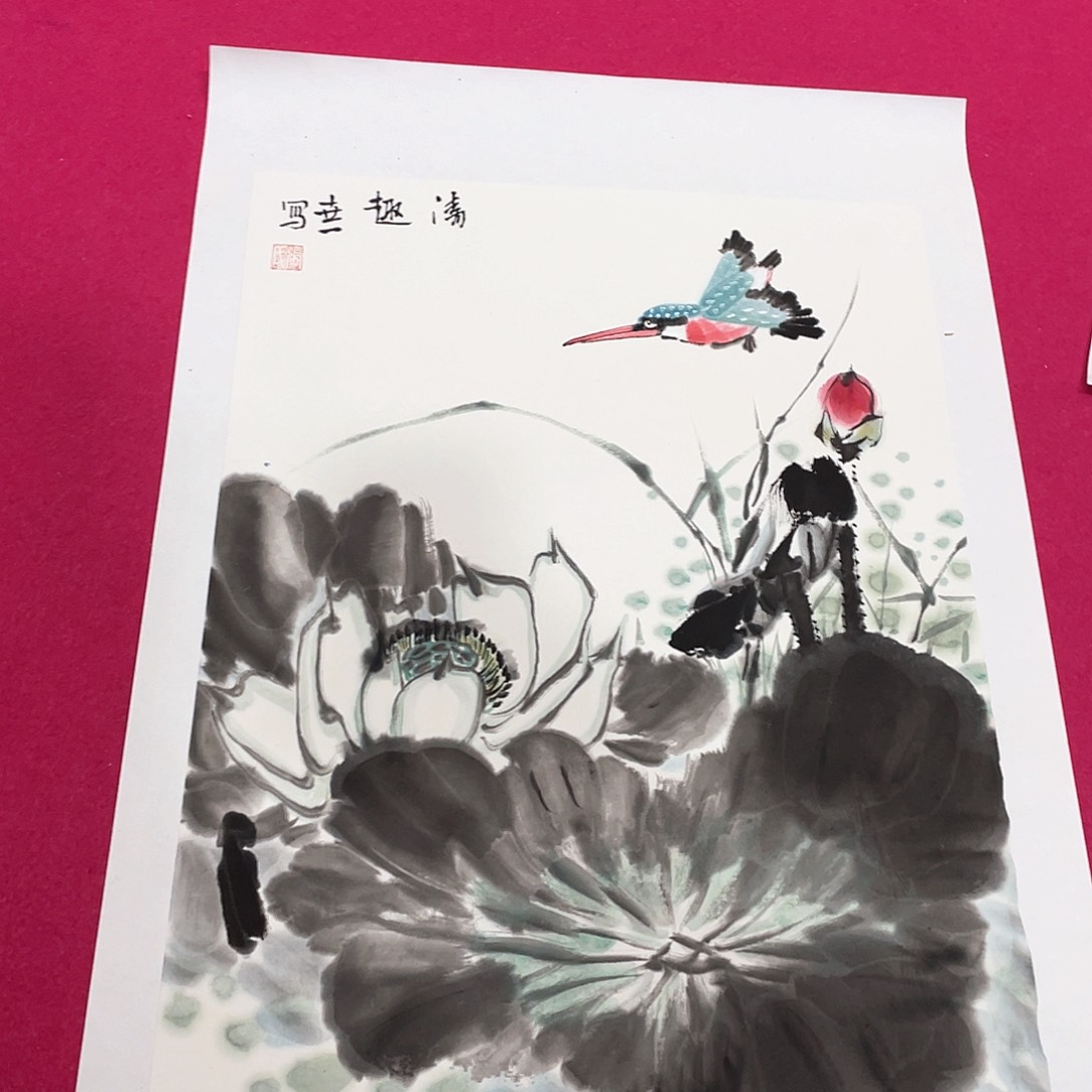 国画1.4平尺国画作品送托底