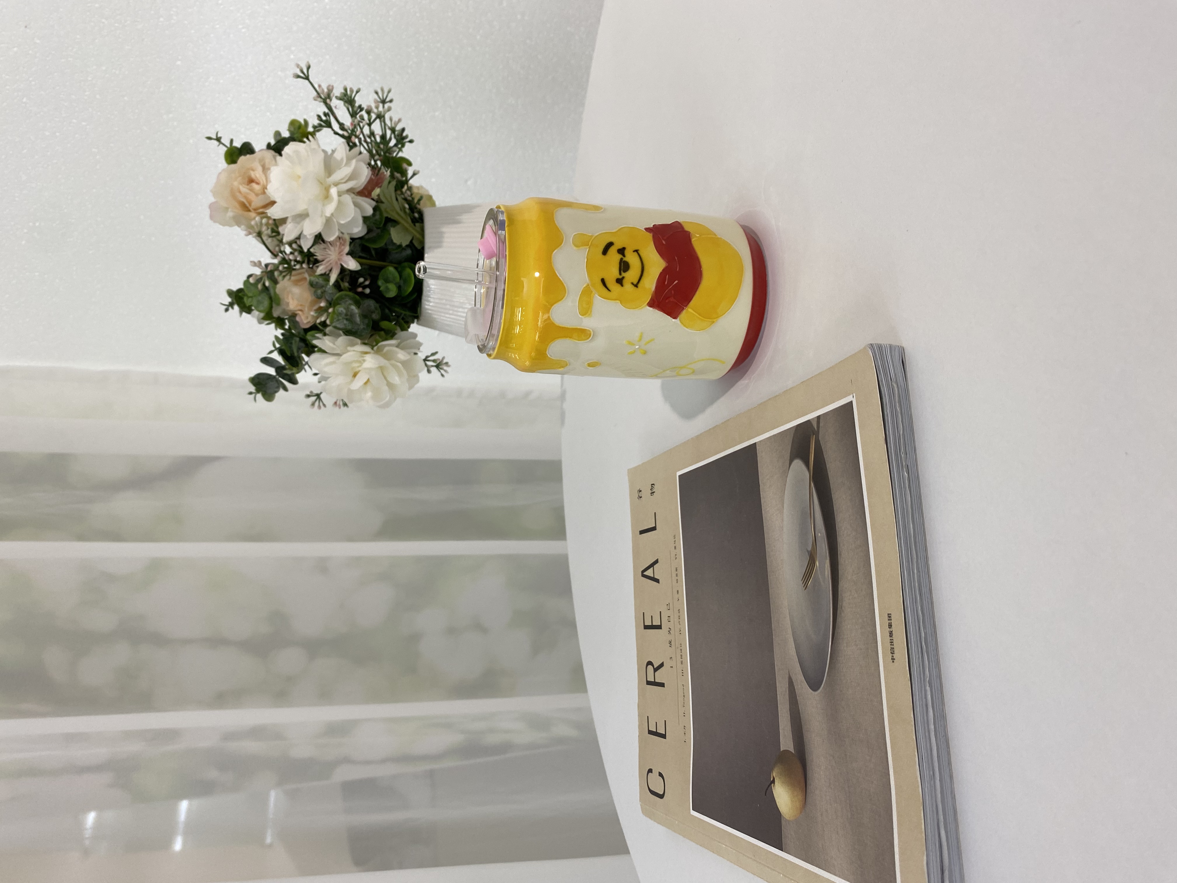 网红手绘重工可乐杯随行杯吸管杯手工陶瓷杯子可爱创意