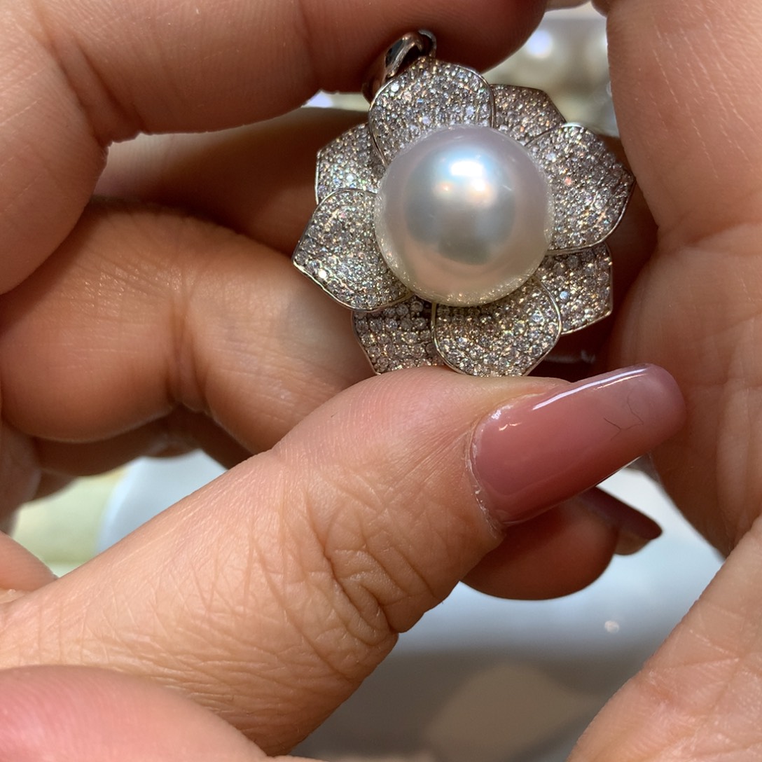 海水珍珠颈饰银S925镶嵌