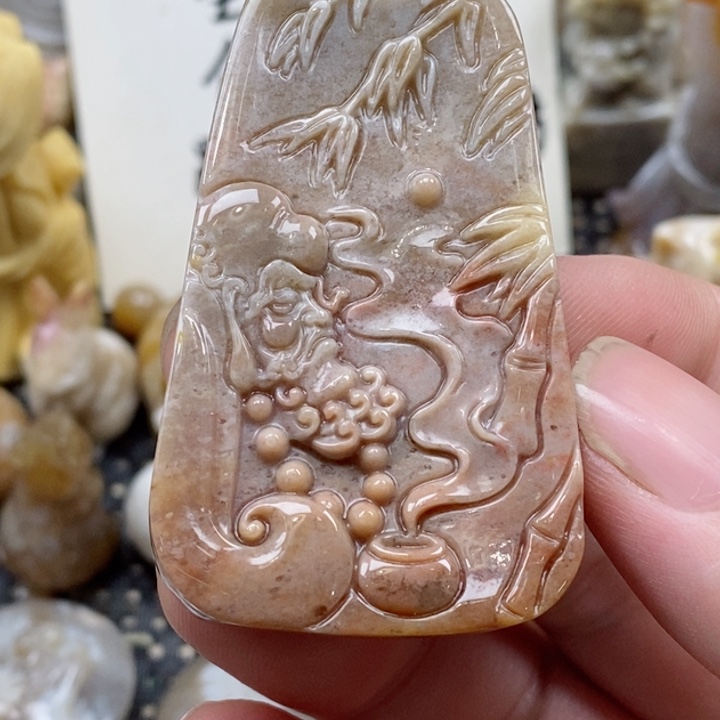 颈饰未镶嵌硅化珊瑚（珊瑚玉）有瑕