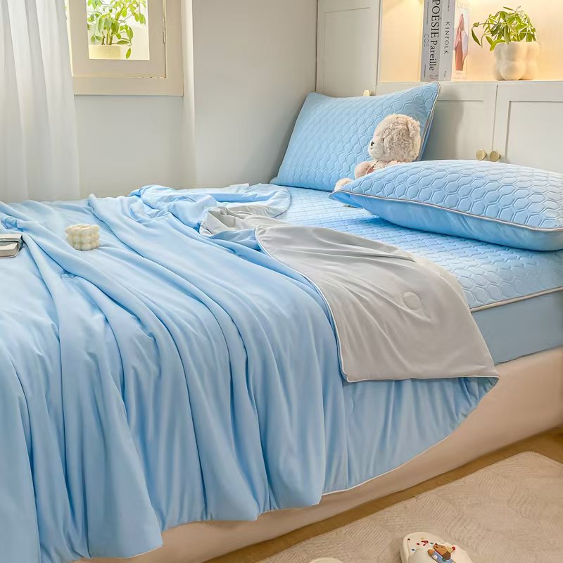 [峻杨品牌]夏季凉爽（冰皮夏凉被）可水洗单人双人夏被凉感丝夏被