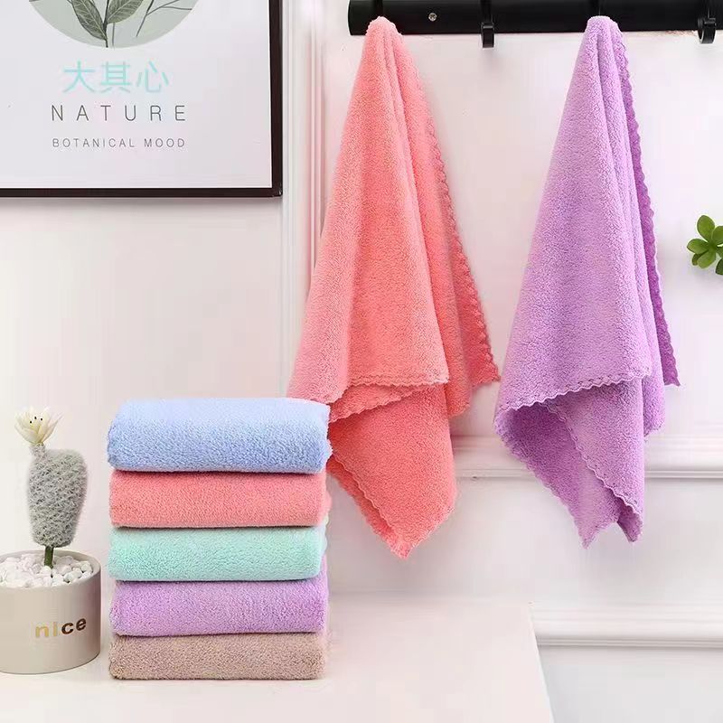 毛巾珊瑚绒吸水毛巾柔软加厚速干超柔成人素色