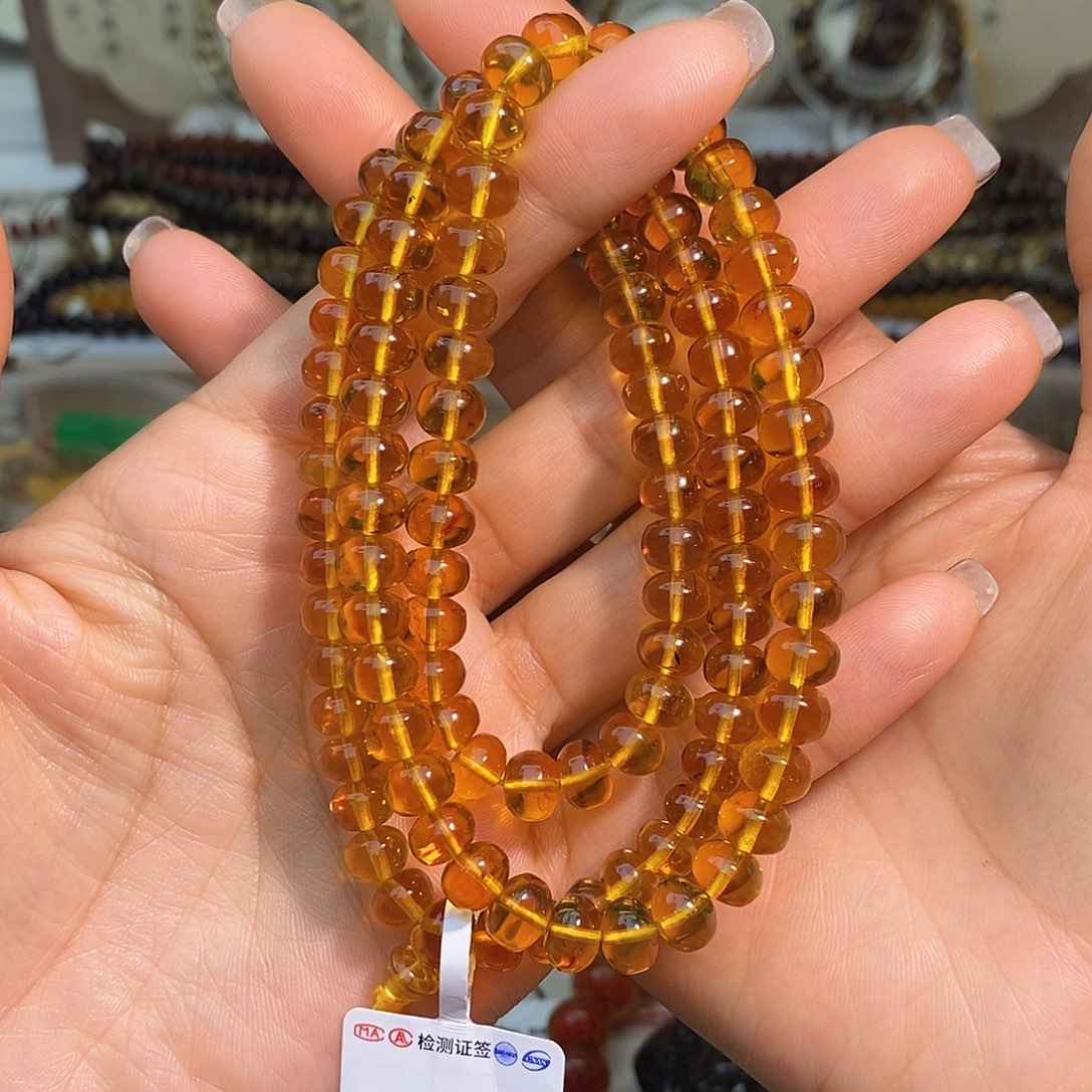 琥珀未镶嵌手链抚顺琥珀108