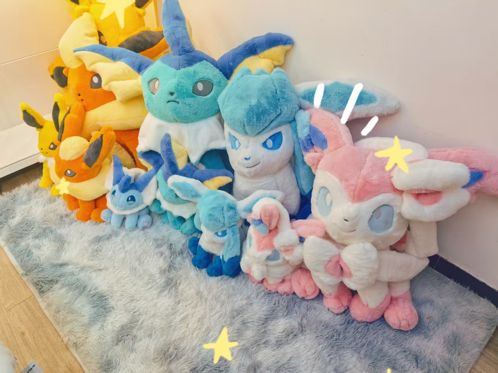 宝可梦毛绒玩具可爱大抱枕沙发摆件冰伊布抱枕儿童节礼物玩偶