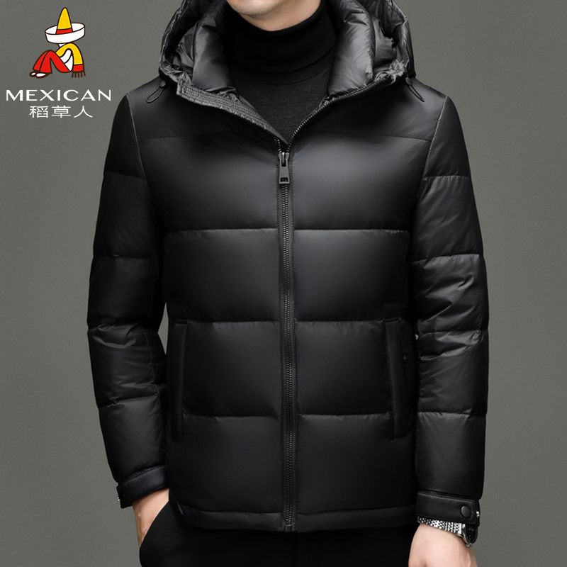 【90大朵鸭绒】稻草人男士冬季保暖羽绒服蓬松柔软时尚连帽外套