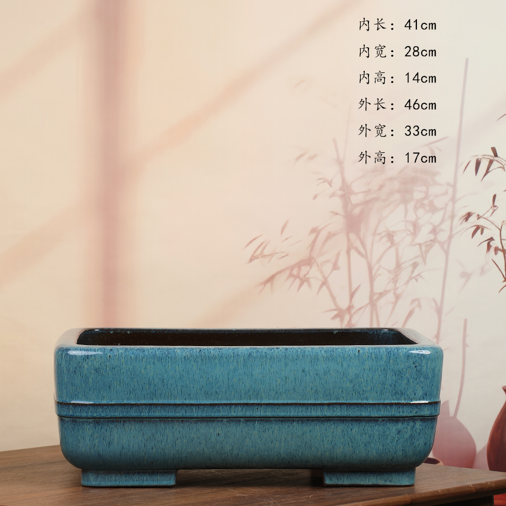 闲半天紫砂工作室韩永钢精品高温紫泥釉水盆枫树金弹子罗汉松盆景