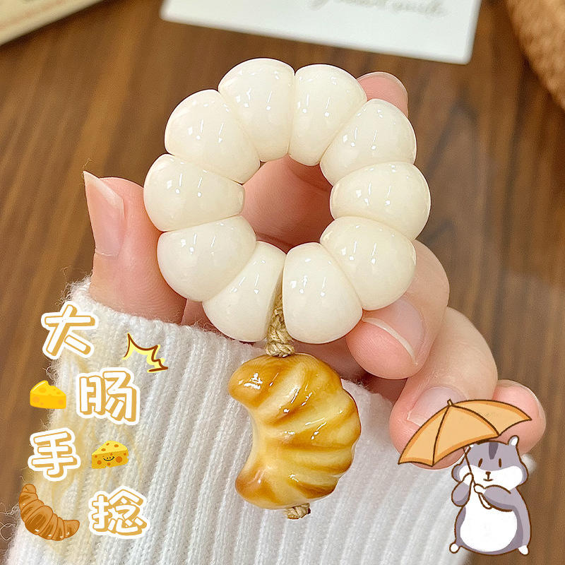 奶白山竹菩提手串迷你小手捻指尖盘玩蒜瓣猪大肠