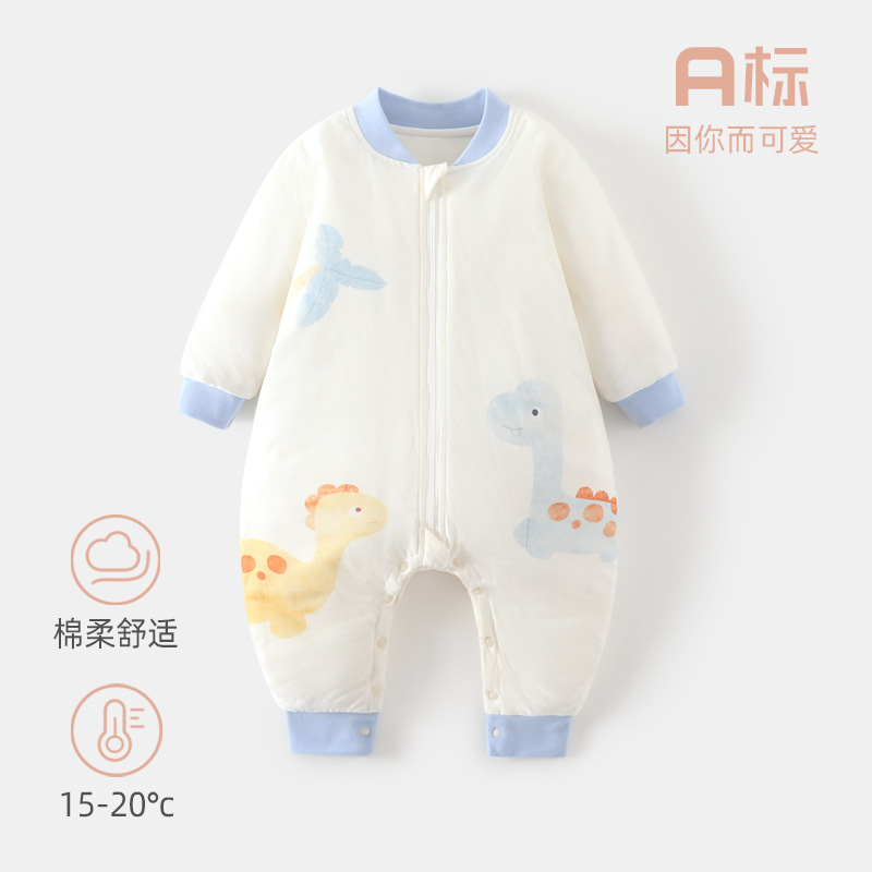 乖乖龙睡袋纯棉40克婴幼儿儿童连体分腿卡通睡袋舒服亲肤