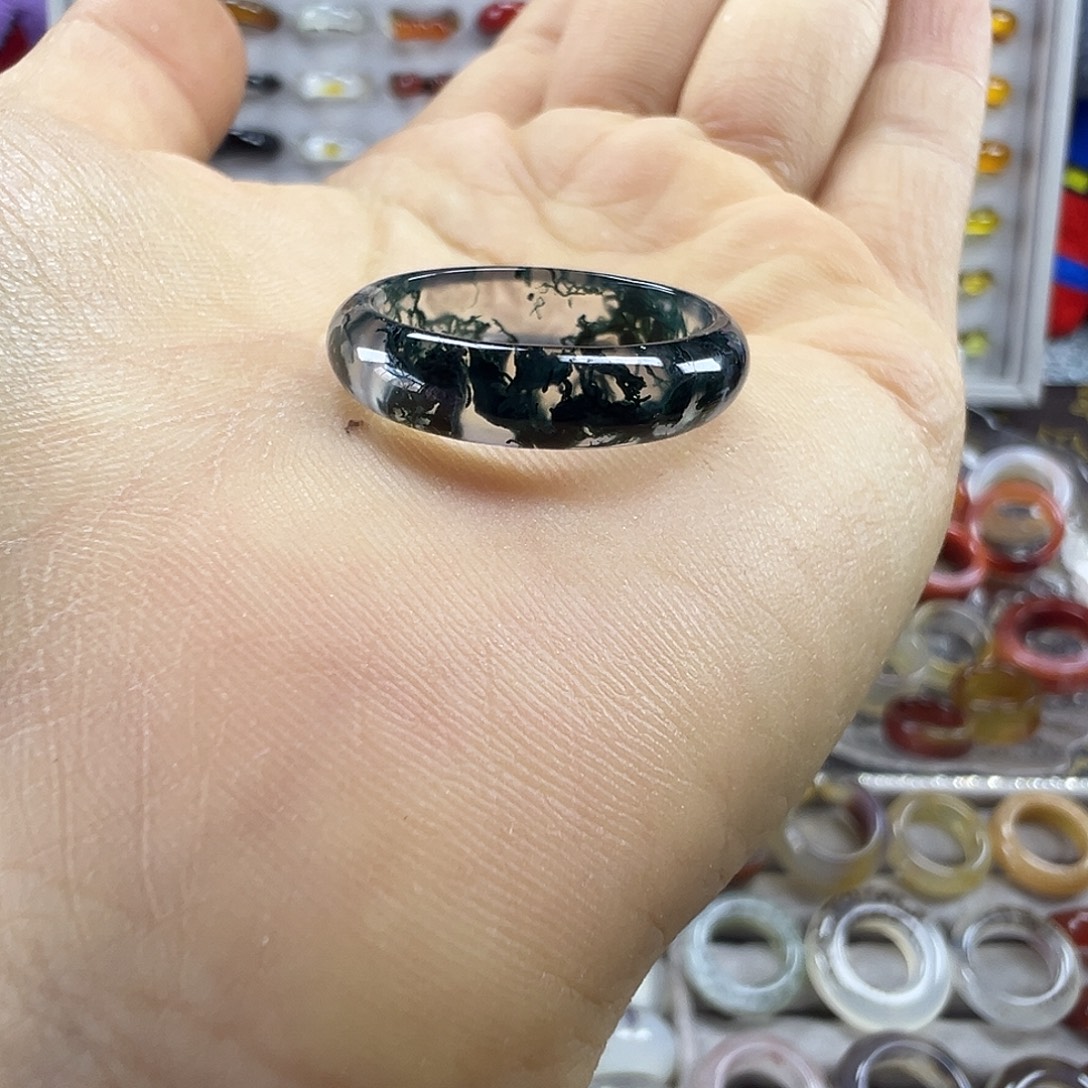 玛瑙/玉髓未镶嵌戒圈A7不退换19港20