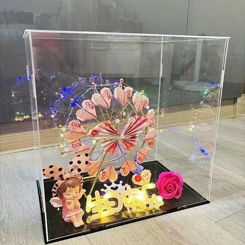 摩天轮摆件旋转diy手工有钱花花束材料包送女友闺蜜生日礼物礼品