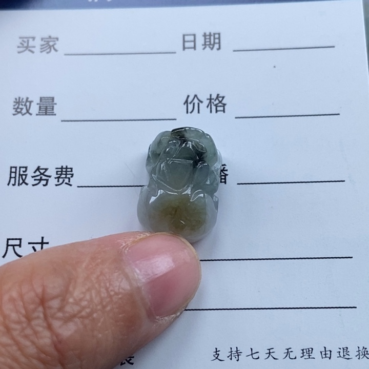 无***欢翡翠未镶嵌颈饰如意貔貅