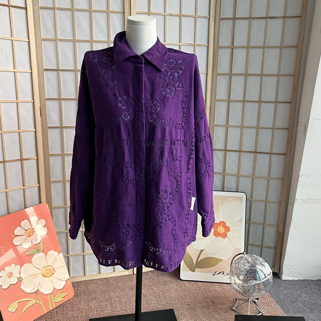 99新 Valentino/华伦天奴 T24 valentino 紫色 衬衫 99新 36码 