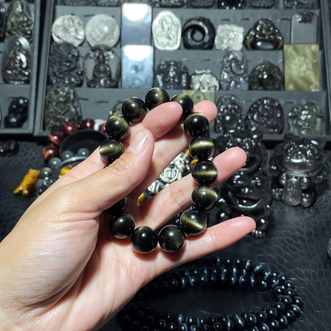 黑曜岩手链未镶嵌一**人