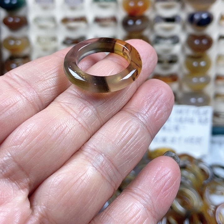 未镶嵌戒指玛瑙/玉髓不退不换港码17