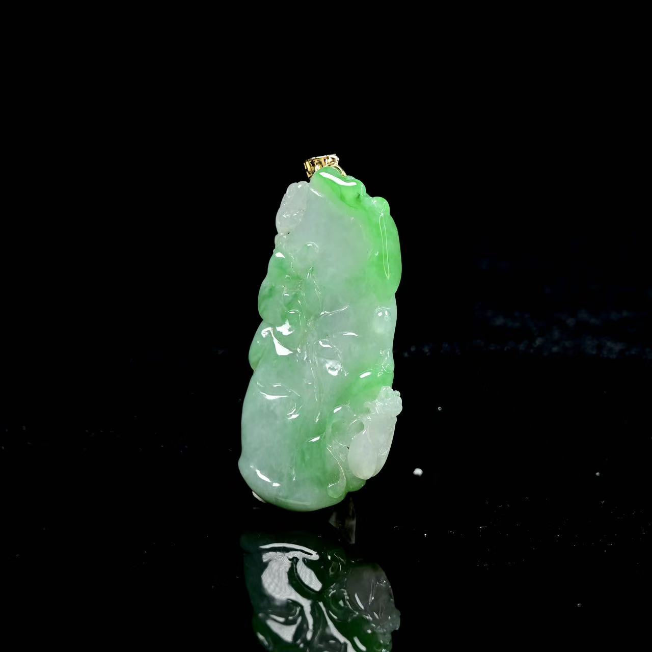 天然缅甸翡翠A货18k花牌/ZHX25314/拍卖