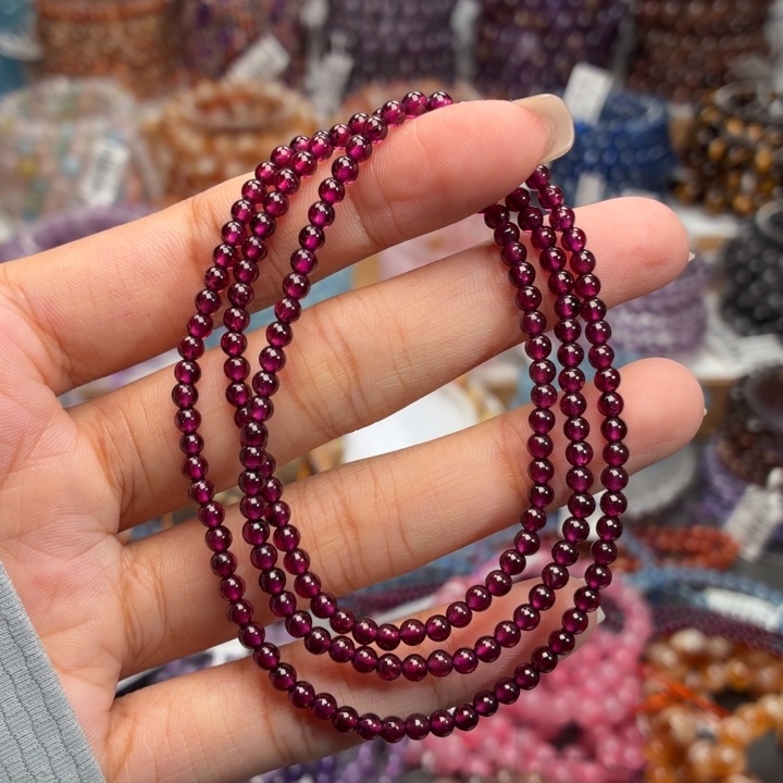手串未镶嵌水晶4号紫牙乌石榴石3.2mm