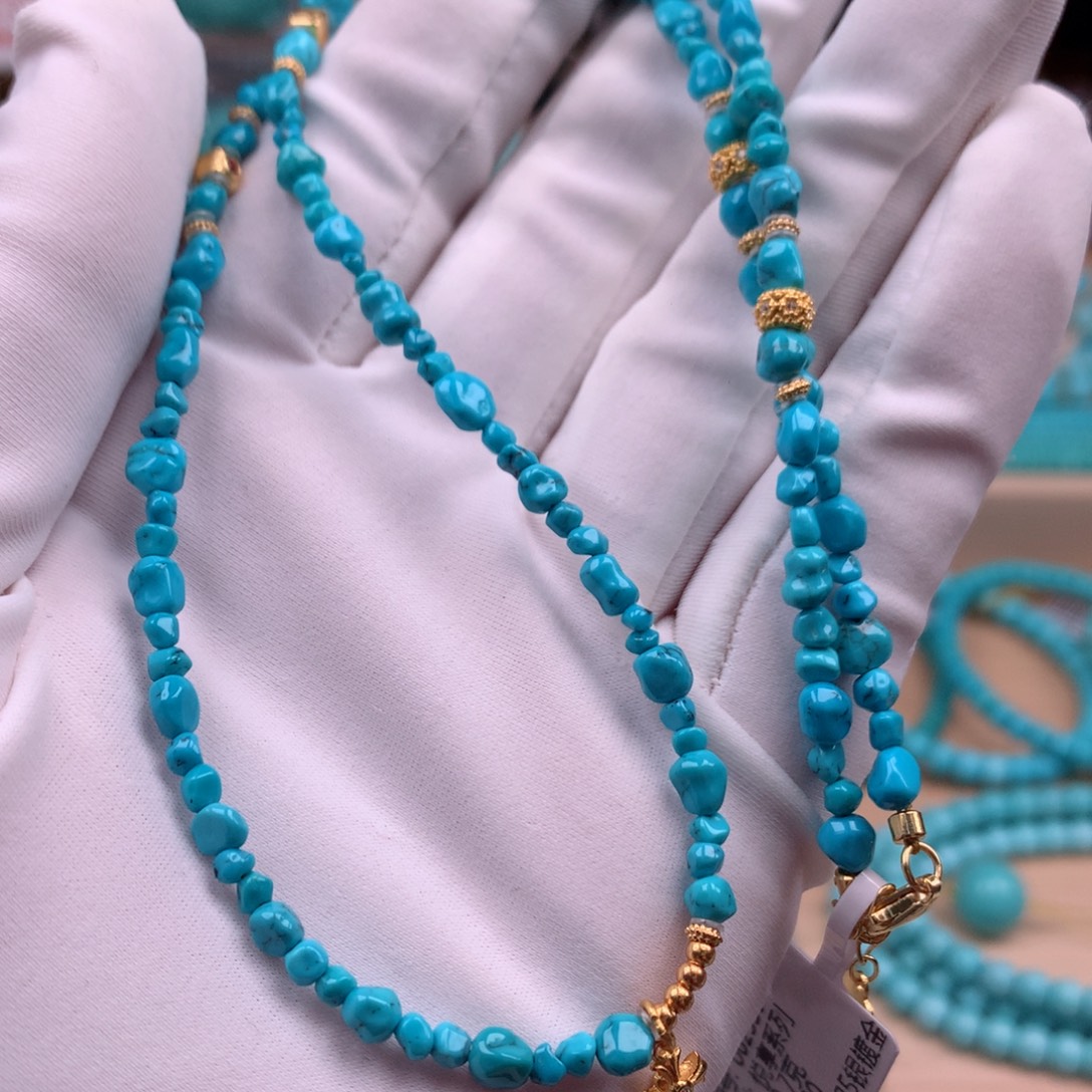 绿松石银S925镀金镶嵌珠宝奇石