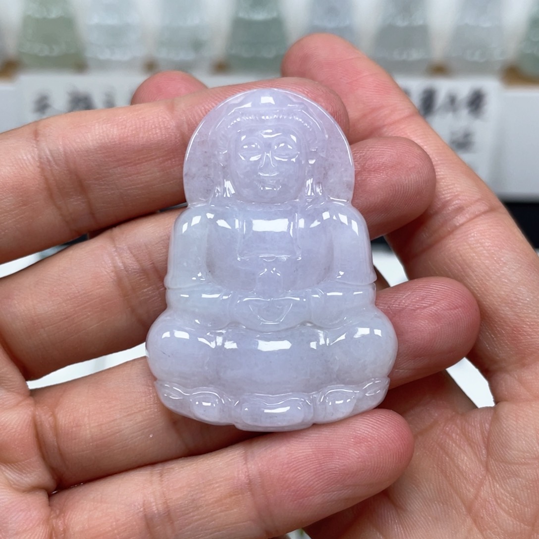 翡翠颈饰未镶嵌天然翡翠A货观音113号