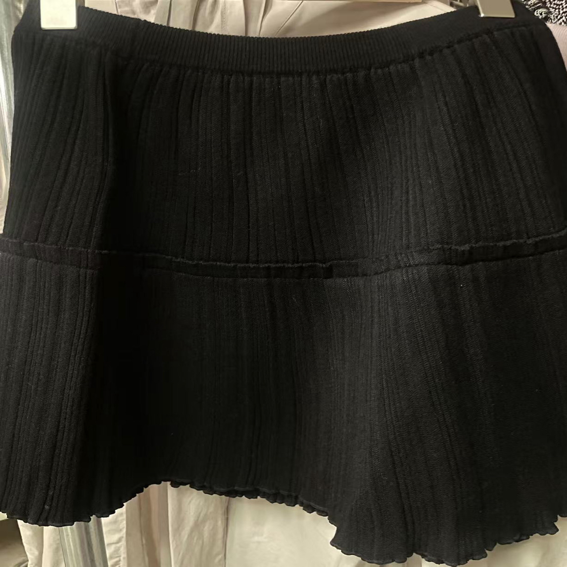 秋冬高腰针织A型百褶短裙显瘦百搭时尚半裙