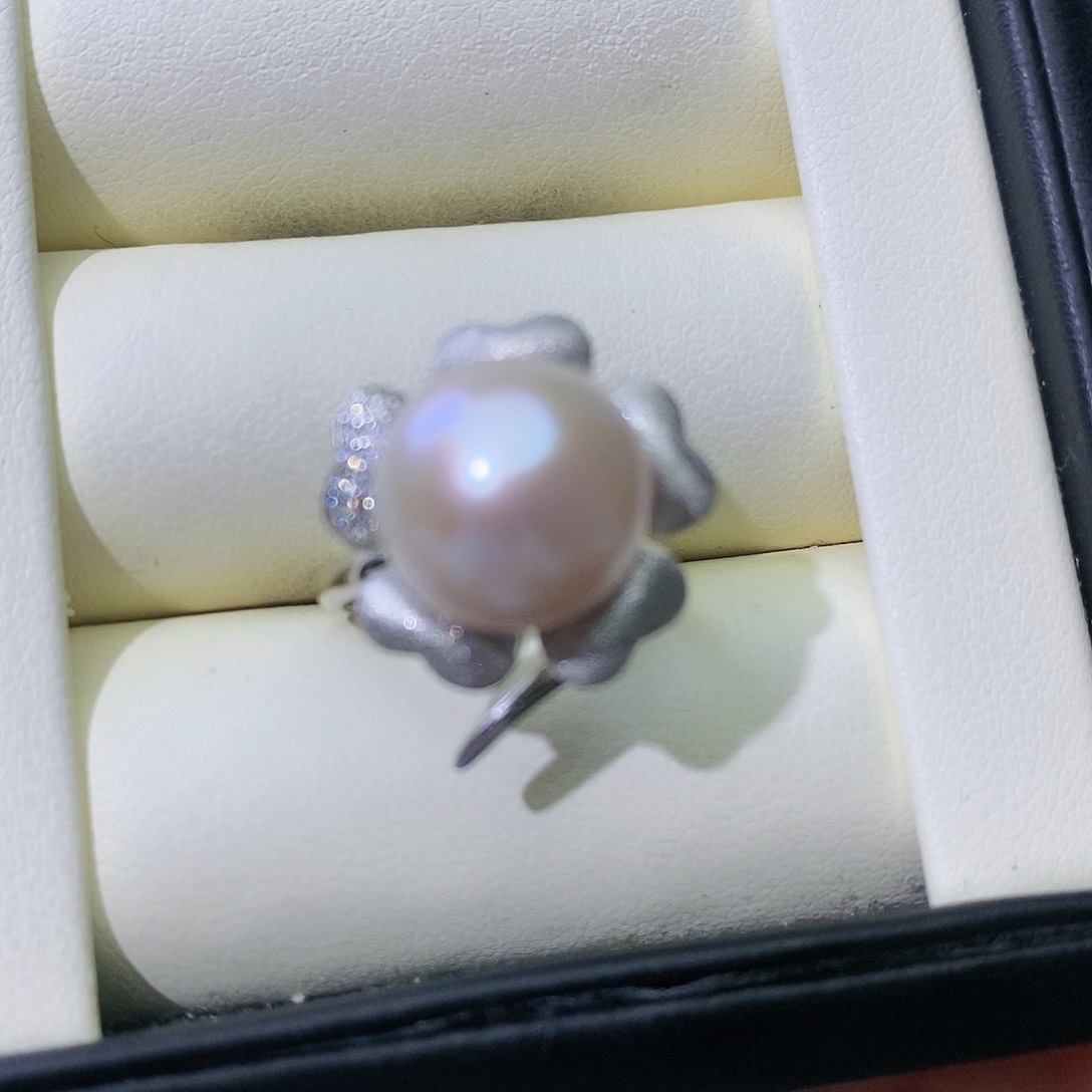 淡水珍珠戒指银S925镶嵌