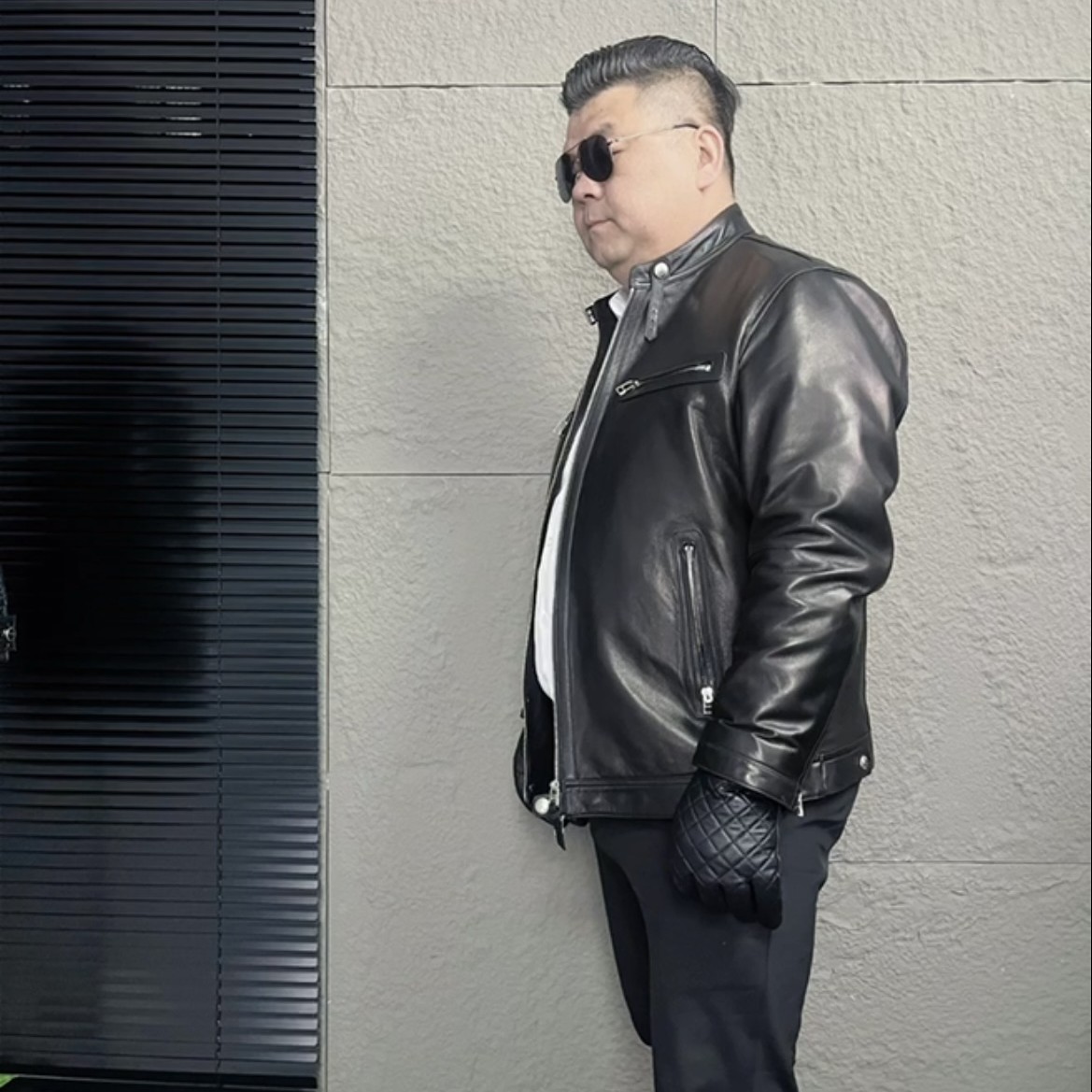 【PIDUSHIJIA】 胖子加大码男士进口山羊皮汤姆帅气时尚机车款