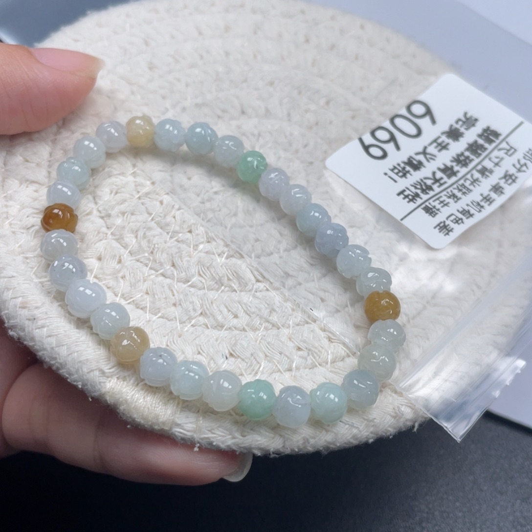 翡翠未镶嵌手链天然A货缅甸翡翠6.3