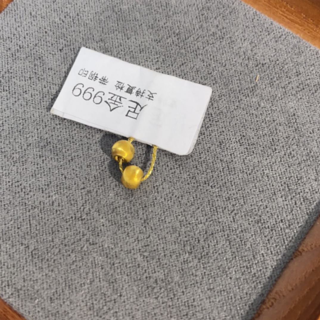 R0102一对卡4猫眼珠足金999套件