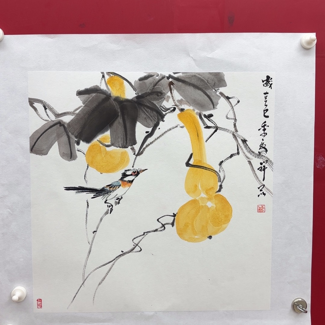国画盛祥昆手绘葫芦图