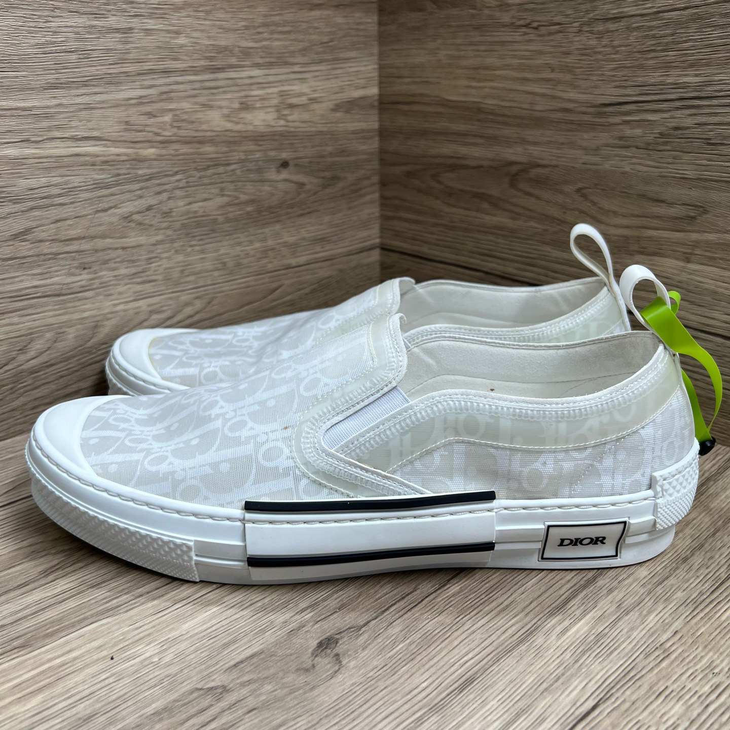95新 DIOR/迪奥 B23 白网纱一脚蹬鞋 45码