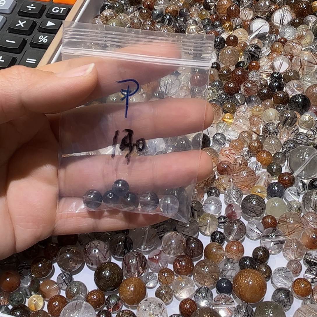 水晶珠宝半成品银S925镶嵌喵***丶发晶单珠6颗