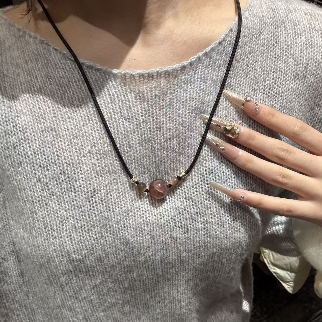 F75 紫锂云母设计款项链 多样性发一 