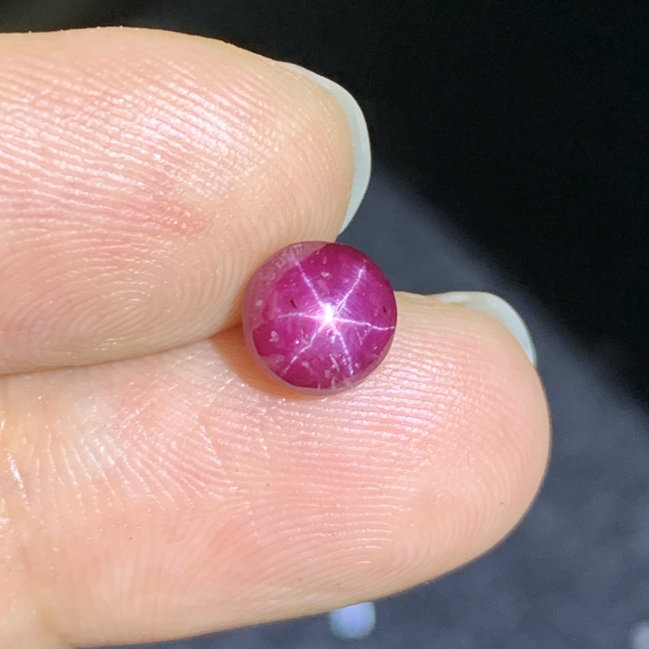 天然无烧星光红宝石裸石3.31克拉颜色鲜艳星线犀利