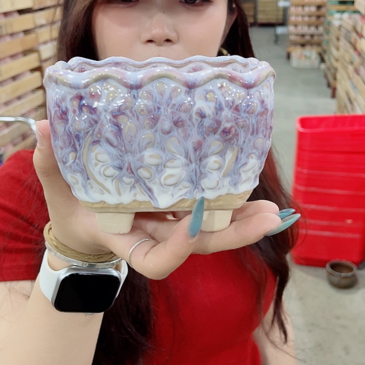 有孔，凑10元包邮陶瓷花盆发货！