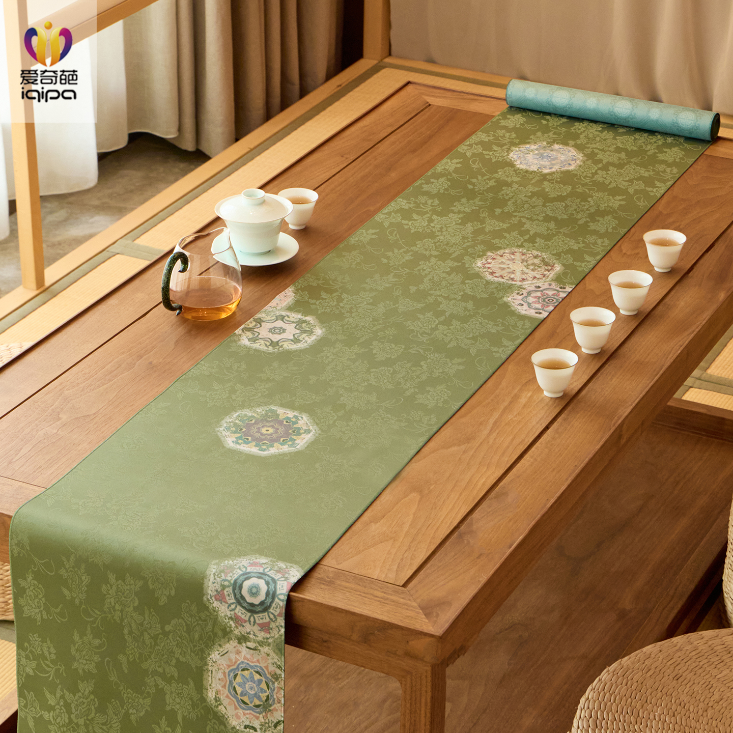 爱奇葩原创锦叠中式禅意桌旗茶席长条茶垫茶桌垫布高端茶台桌布