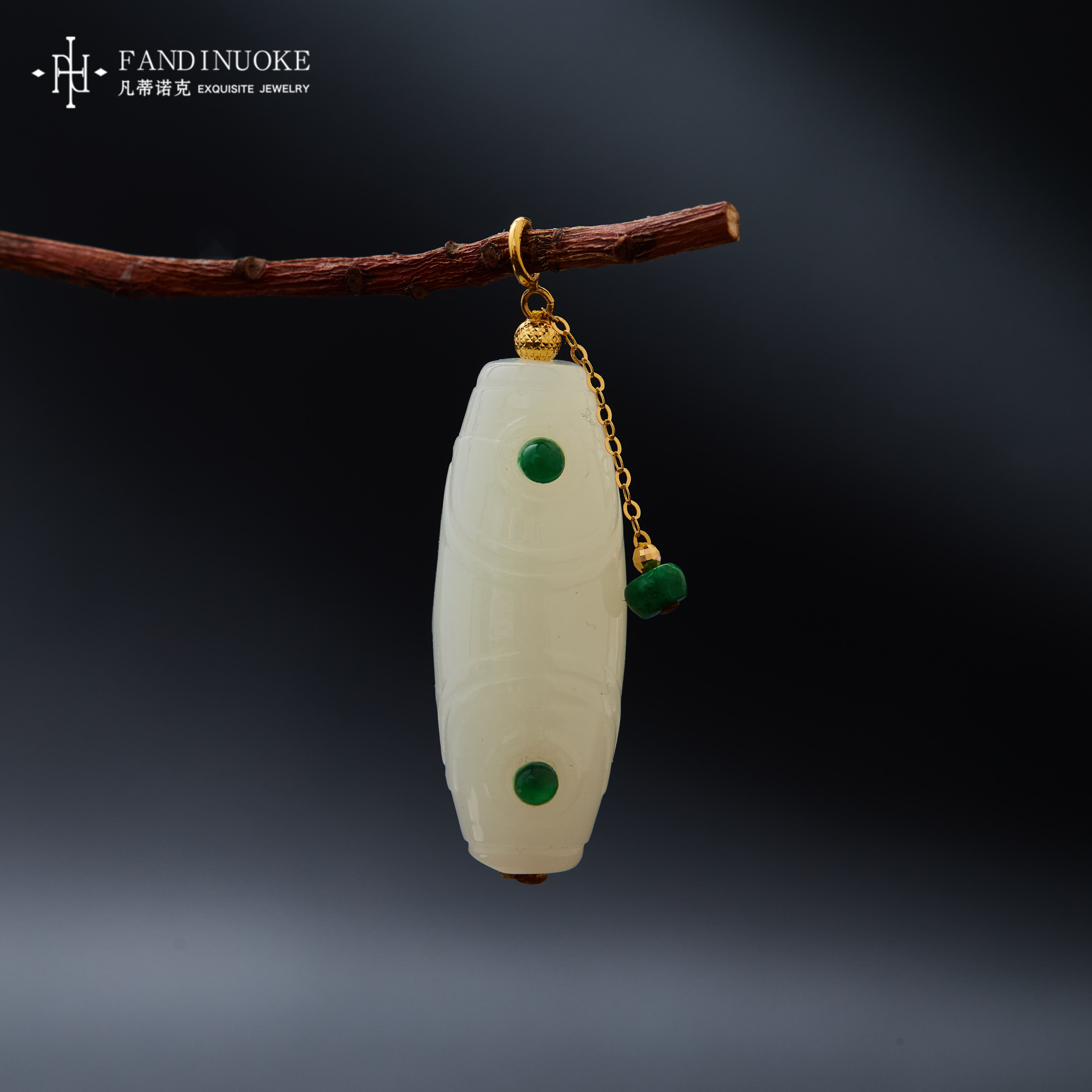 L【加加专属】 靠山|18K和田玉三眼吊坠多样性发一#XYGD273976-A