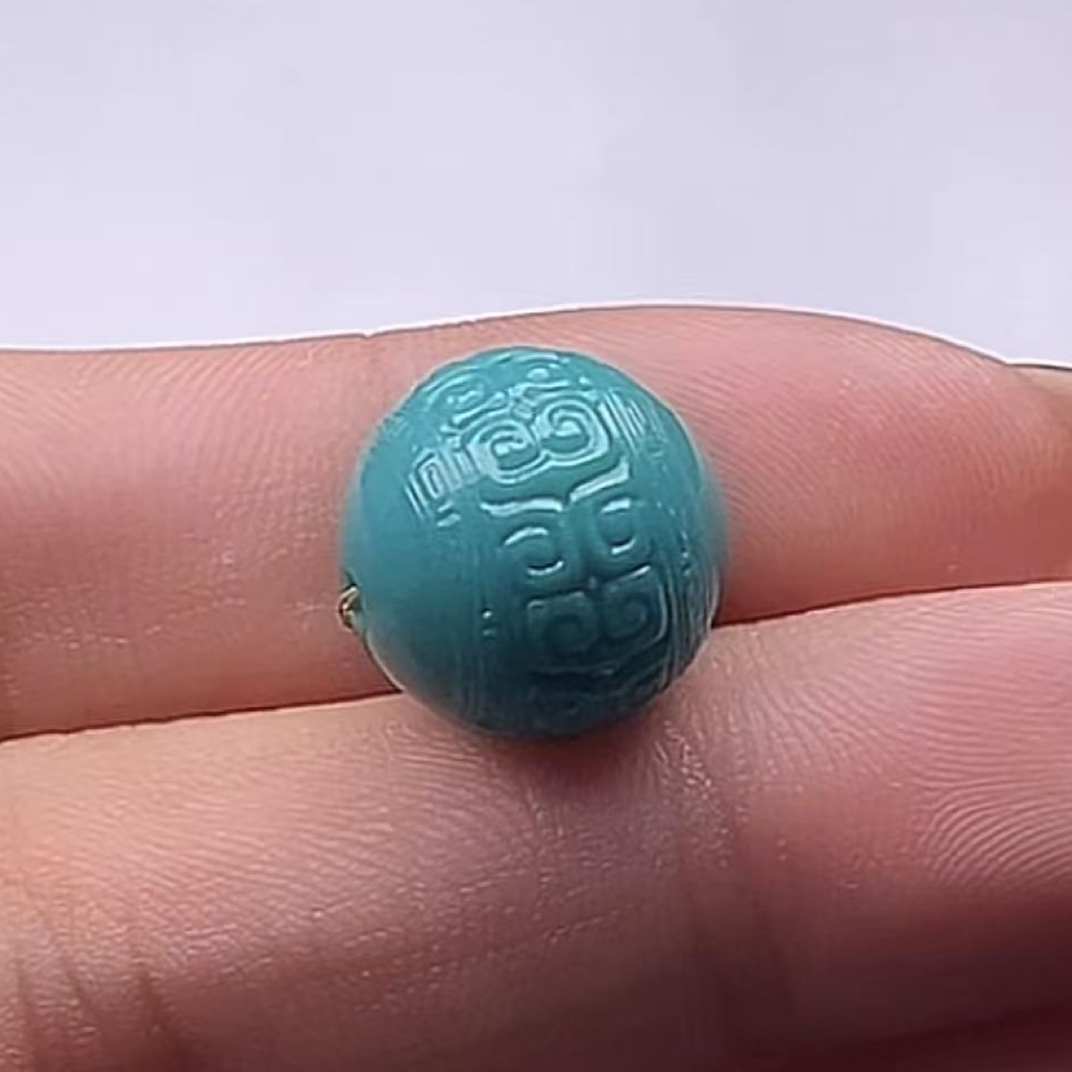 天然原矿绿松石高瓷蓝果冻料回纹珠手串手链项链配饰配珠