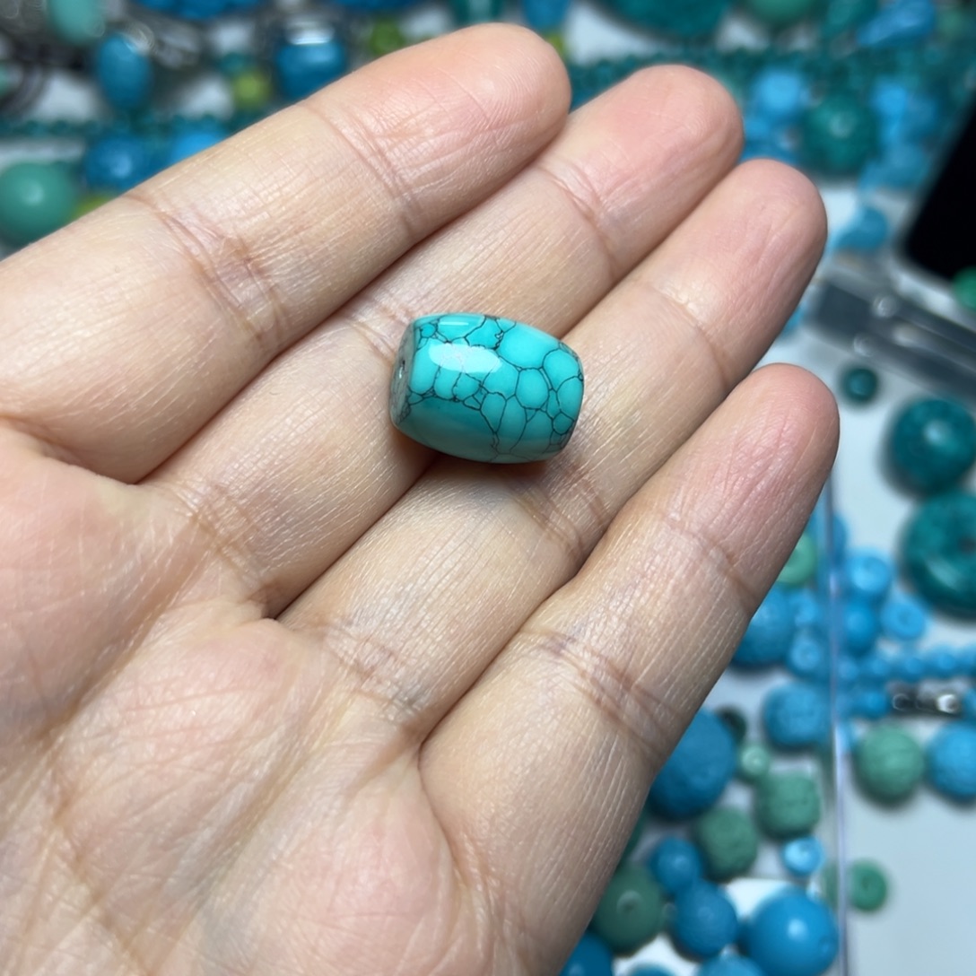 绿花桶珠顶珠锁骨珠尺寸13+/15+