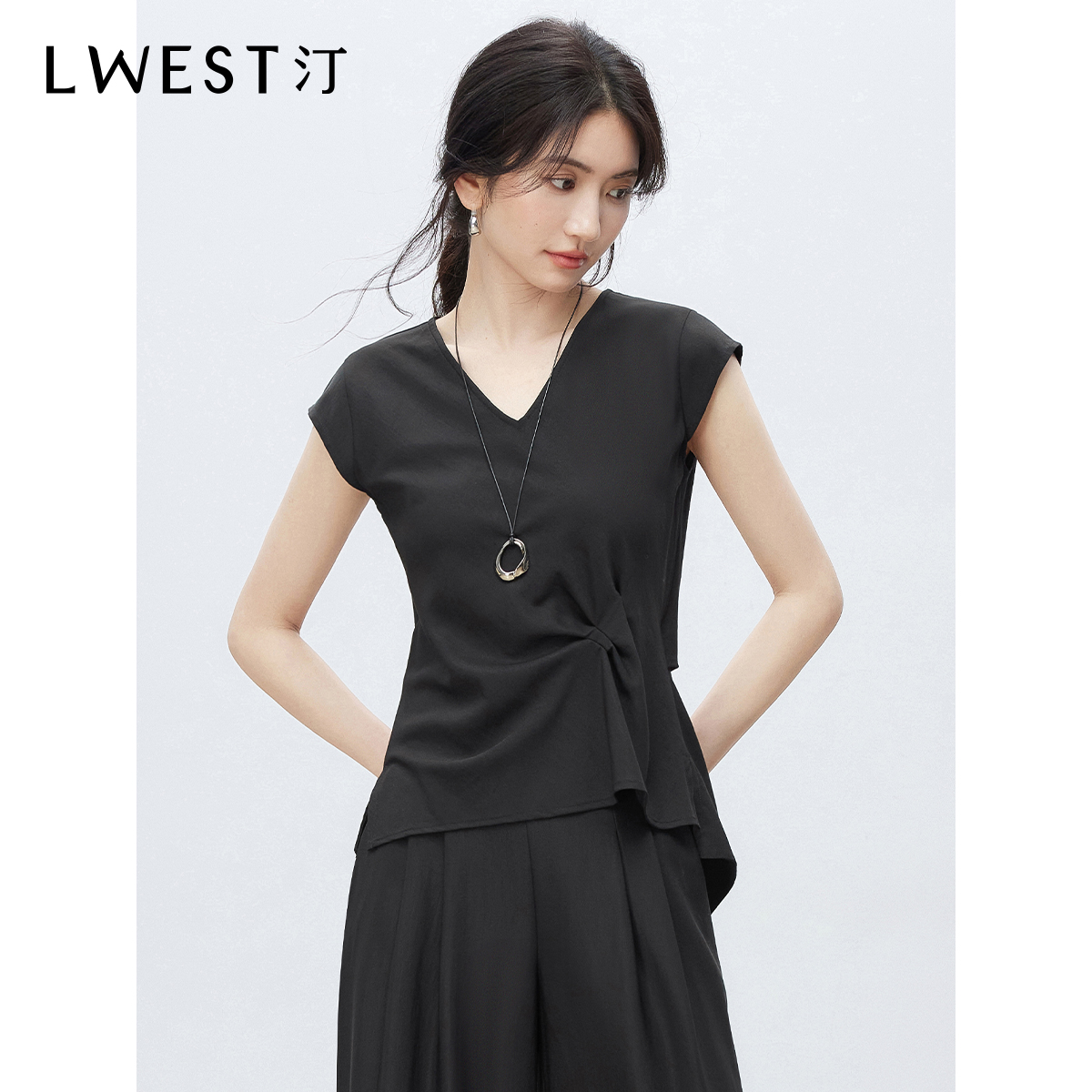 【茉茉专属】朗文斯汀气质设计感不规则小衫DTYX5204B07052