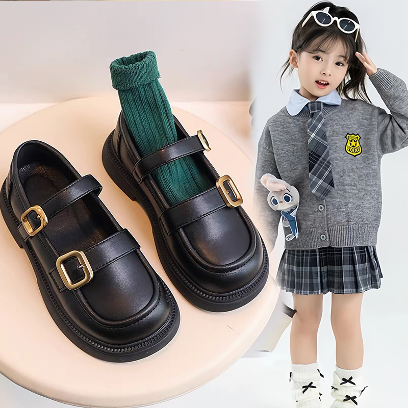 女童鞋2025新款儿童鞋子女孩公主鞋黑色乐福鞋女宝单鞋皮鞋软底