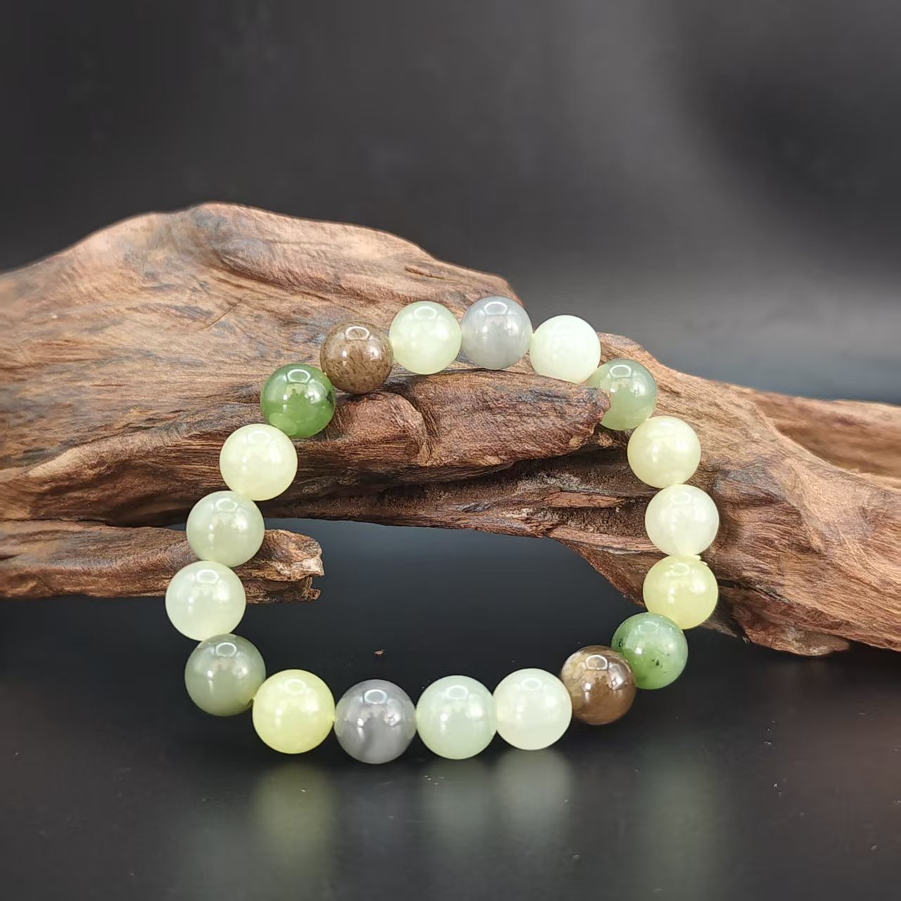 Z和田玉多宝圆珠手串（卡10.）0441