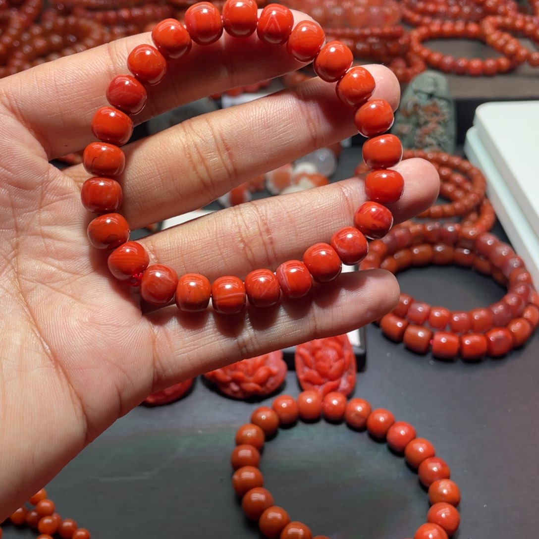 南红玛瑙手链未镶嵌