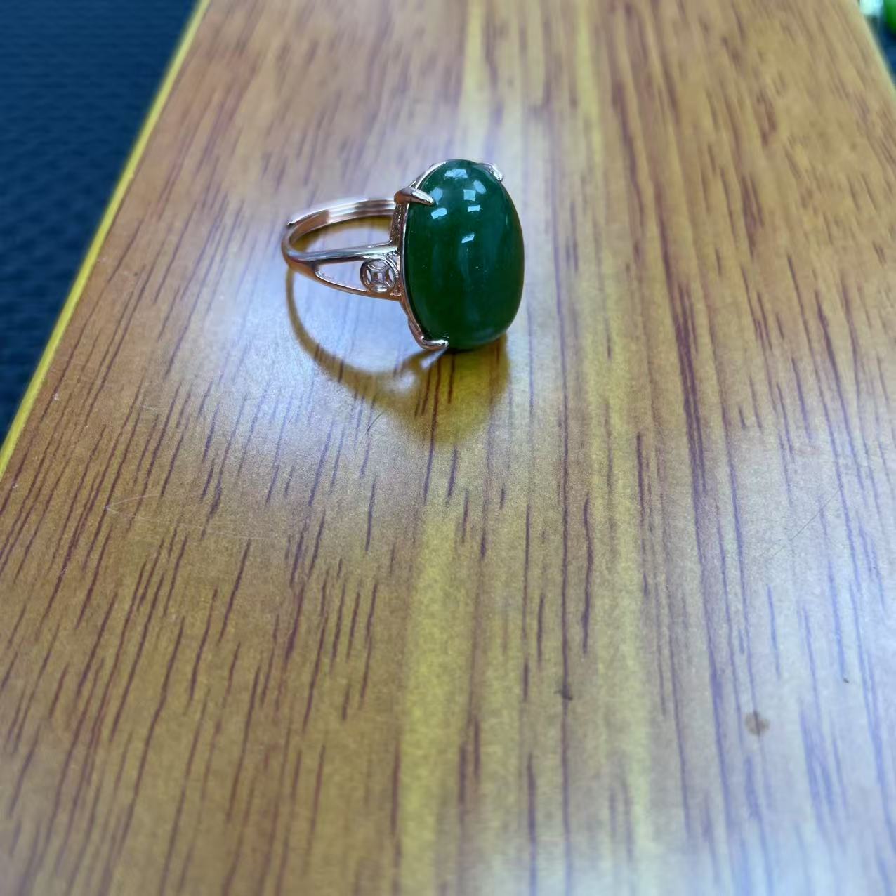 【大喜儿】菠菜绿蛋面戒指-12WQ1813