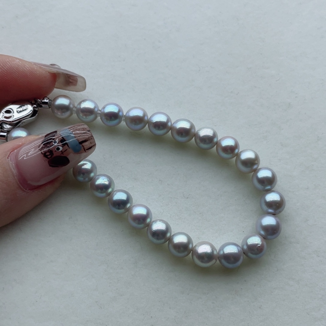 海水珍珠银S925镶嵌手链A30 17手围