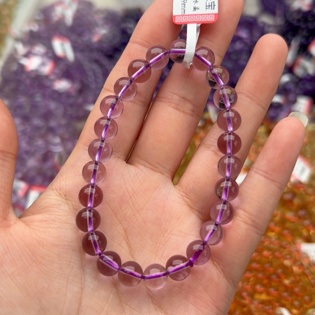 水晶手串未镶嵌紫水晶手串