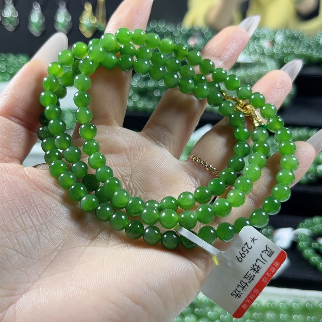和田玉（碧玉）手链未镶嵌6