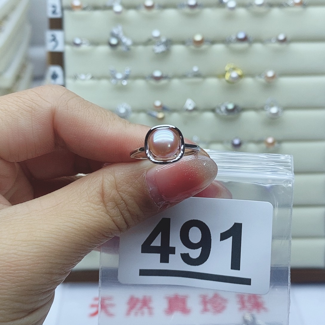 淡水珍珠戒指银S925镶嵌做***人491