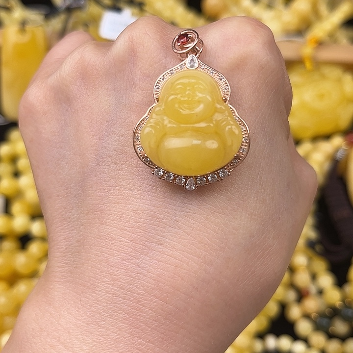 琥珀银S925镶嵌颈饰琥珀